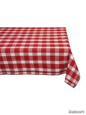 Red, White Green Plaid Checkered Tablecloth - Home Dining